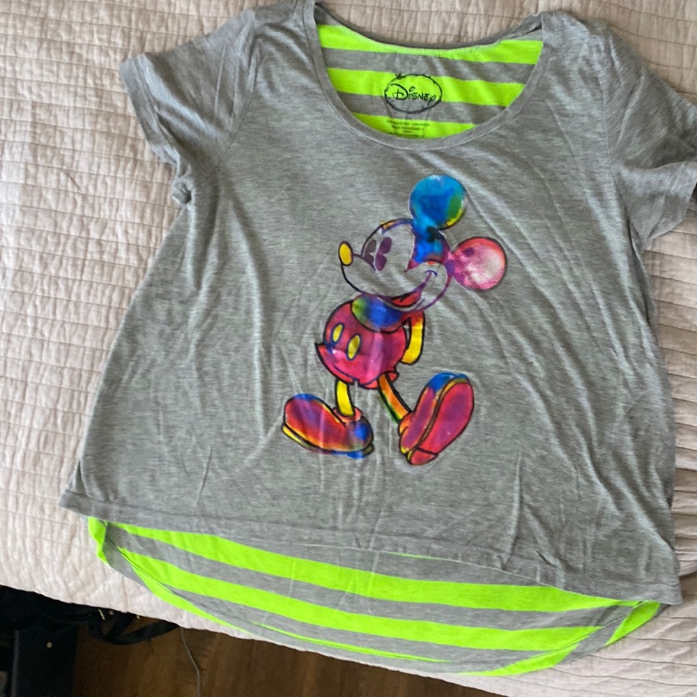 High-low colorful Mickey Mouse shirt size xxl
